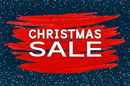 Christmas Sale. Holiday discount banner for Xmas season. Vector background with acrylic paint stroke.