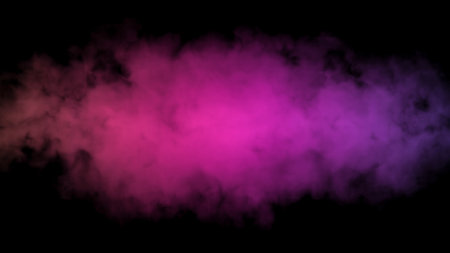 Abstract stream of pink smoke, glowing background with a colorful cloud illuminated by multicolored neon light, mystic steam, design template, smoky pattern.の写真素材