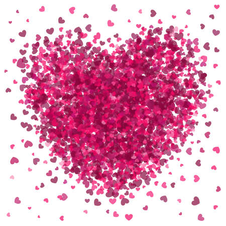 A burst of little pink hearts forming a big heart.のイラスト素材