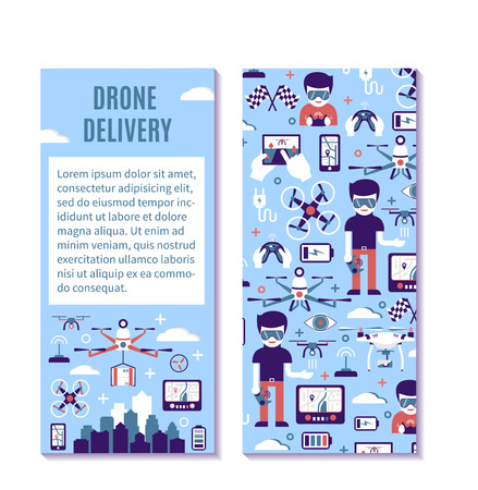 vertical banner or template for air drone delivery.のイラスト素材