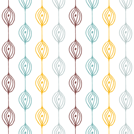 Gentle vector seamless pattern based om hand drawn art. Organic line texture. Floral repeated ornament. Excellent background of invitation and wedding design, wrapping paper or wallpaper, web-design.のイラスト素材