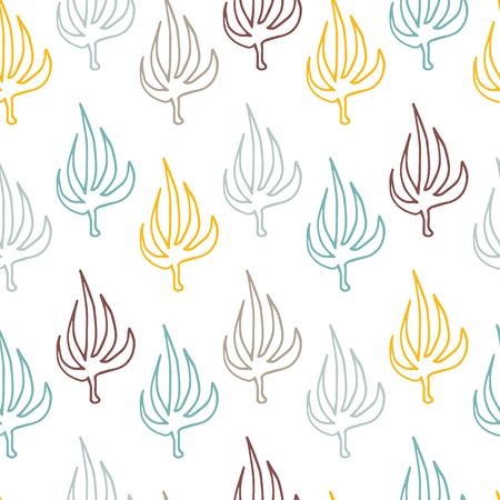 Gentle vector seamless pattern based om hand drawn art. Organic line texture. Floral repeated ornament. Excellent background of invitation and wedding design, wrapping paper or wallpaper, web-design.のイラスト素材