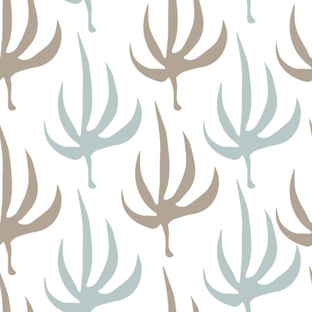 Gentle vector seamless pattern based om hand drawn art. Organic line texture. Floral repeated ornament. Excellent background of invitation and wedding design, wrapping paper or wallpaper, web-design.のイラスト素材