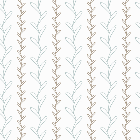 Gentle vector seamless pattern based om hand drawn art. Organic line texture. Floral repeated ornament. Excellent background of invitation and wedding design, wrapping paper or wallpaper, web-design.のイラスト素材