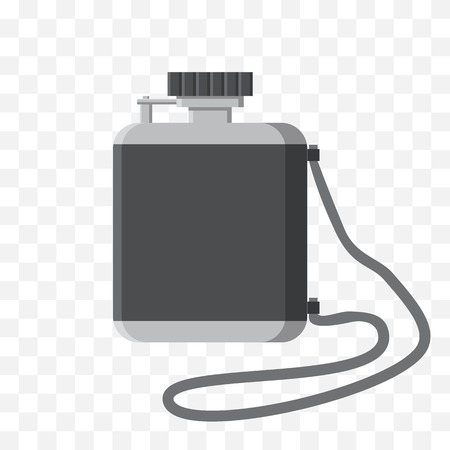Vector illustration of the canteen on isolated transparent background. A metal flask in flat design.のイラスト素材