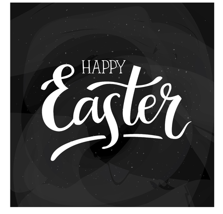 Happy Easter, hand lettering typography poster with modern brush calligraphy for greeting cards, decoration, prints and web.のイラスト素材
