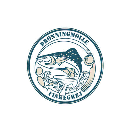 fishing logo design vector illustrationのイラスト素材