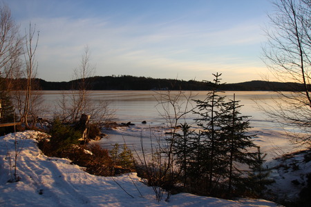 Lake near Lian, Trondheim Norway at Bymarka Trailの写真素材