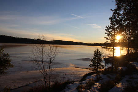 Lake near Lian, Trondheim Norway at Bymarka Trailの写真素材