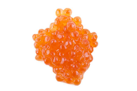 organic salmon caviar isolated on white backgroundの写真素材