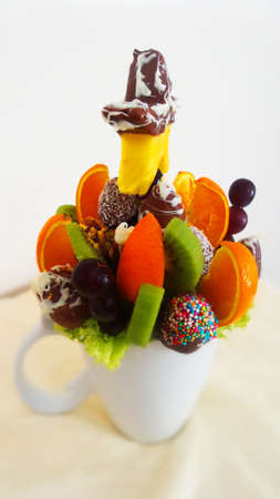 Cup with fruitsの写真素材