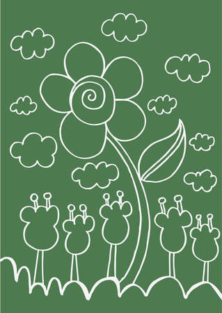 Flower. Doodle Sketch.のイラスト素材