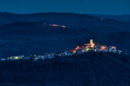 Panorama of the historic city of Motovun in Istria, Croatiaの写真素材