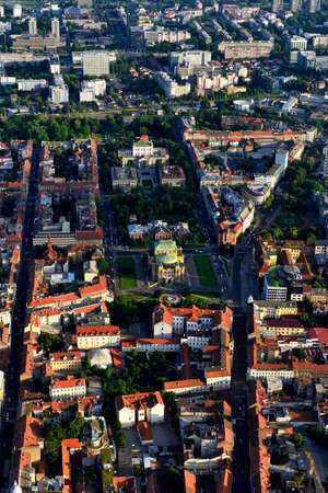 Aerial view of the Croatian National Theater, Zagreb, Croatia.の写真素材