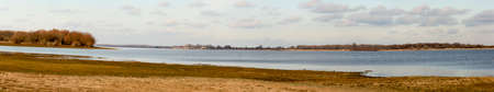 Beautiful autumn panorama of the Volga River. Nature of Russia.の写真素材