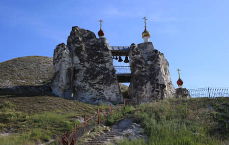 The Spassky Convent in the village of Kostomarovo. And cave temples. Chalk mountains. Voronezh...
