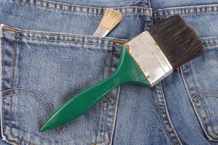 Tools, Instrument, Paint Brush, Pocket of Jeansの写真素材