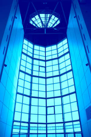 futuristic construction from glass, steel and concrete, abstractionの写真素材