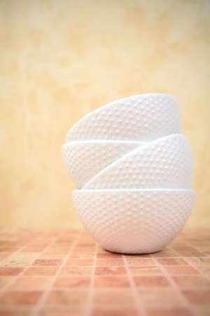 dishes, four ceramic tureens for food, still lifeの写真素材