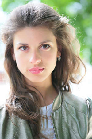 close-up portrait beautiful smiling brunettes
