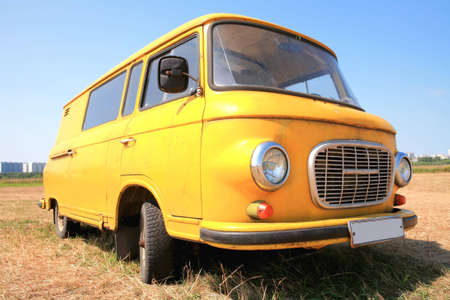 Vintage, Exotic European Yellow Car 60-70hの写真素材