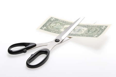 Symbol, Dollar jeopardized, Scissors, Metal, Paper, Banknote, American Dollarの写真素材