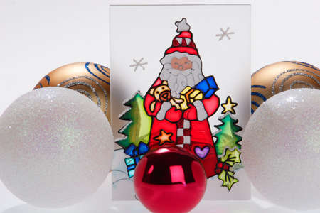 christmas still life with glass ballの写真素材