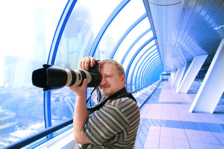photographer is shooting an interior of the bridge