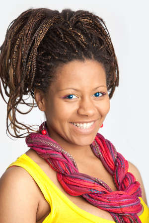 laughing girl in the yellow top