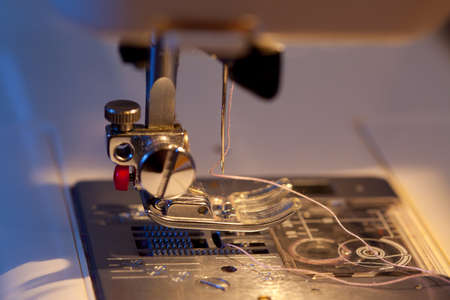 sewing machine, closeup detailの写真素材