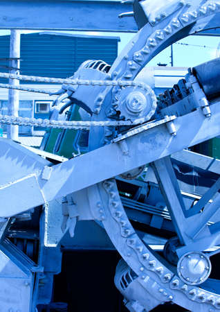 rail mechanism with a chain driveの写真素材