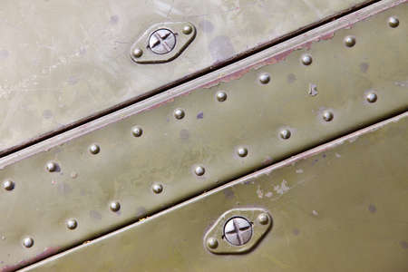 old  metal surfaces with rivetsの写真素材