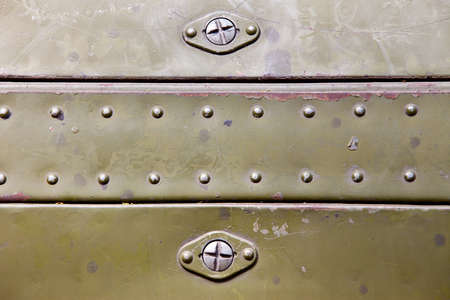 old  metal surfaces with rivetsの写真素材