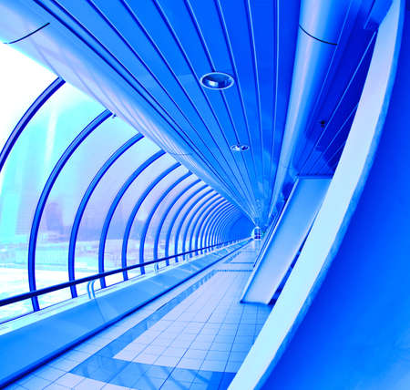 blue covered bridge  Moscow Cityの写真素材