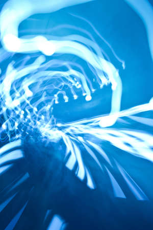 blue abstract background with chaotic white lines の写真素材