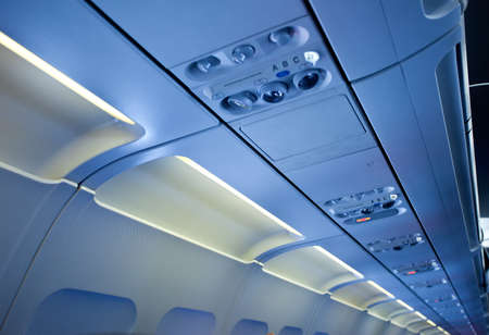 fragment of the interior cabin of passenger aircraft