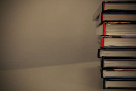stack of books on the table. with copy-space,  image style