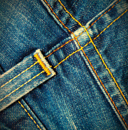 vintage blue jeans close up. 