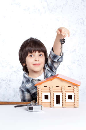 boy with the keys to your new homeの写真素材