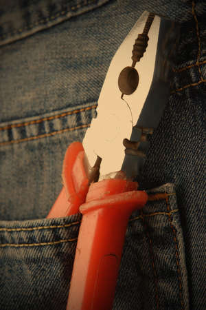 pliers in jeans pocketの写真素材