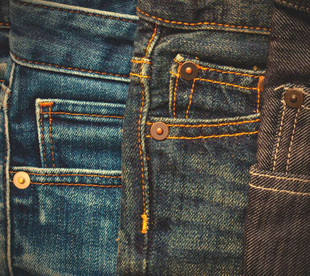 Fashion jeans in a row. image style