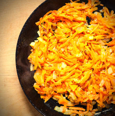 roasted carrots and onionsの写真素材