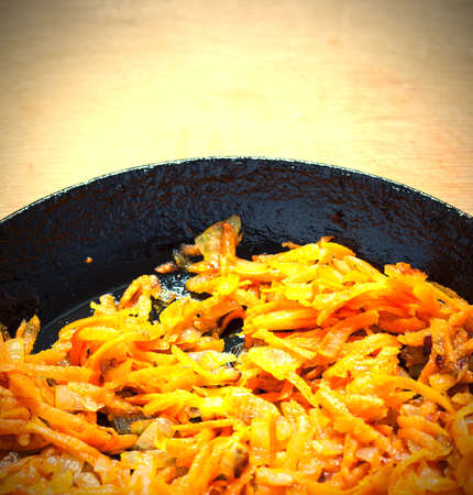 roasted carrots and onionsの写真素材