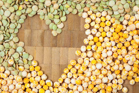 Cereal into a heart shaped, dry pea and lentil