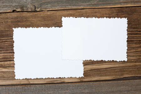blank old photo on vintage textured boardsの写真素材