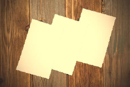 blank old photo on vintage textured boards.  image filter retro styleの写真素材