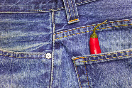 red hot chili peppers in a jeans pocket
