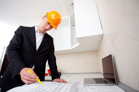 civil engineer working with documents