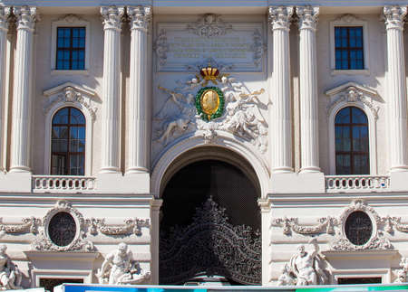 Vienna, Austria - 2013, June 12. part of Hofburg Imperial Palace facade. ancient architecture. only editorial usedのeditorial素材