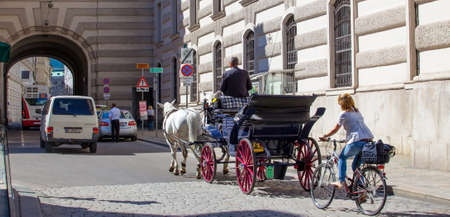 Vienna, Austria, June 12, 2013: scene on the street of old Vienna
